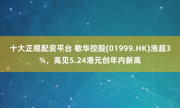 十大正规配资平台 敏华控股(01999.HK)涨超3%，高见5.24港元创年内新高